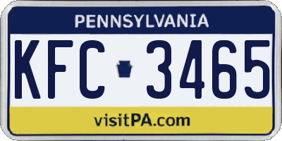 PA license plate KFC3465