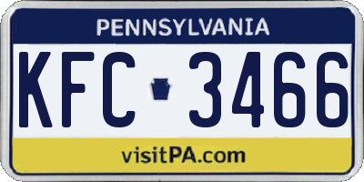 PA license plate KFC3466