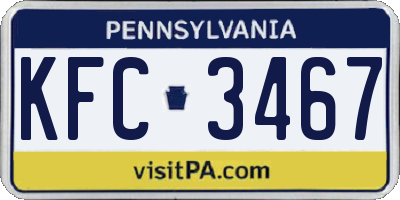 PA license plate KFC3467