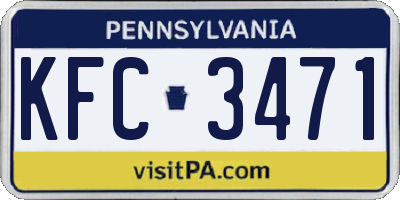PA license plate KFC3471
