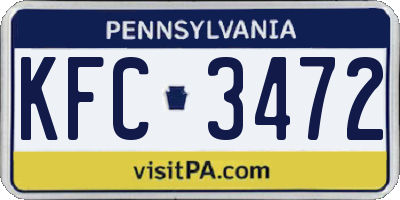 PA license plate KFC3472