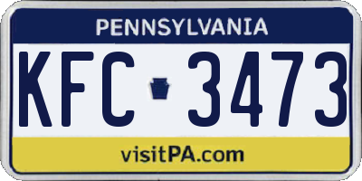 PA license plate KFC3473