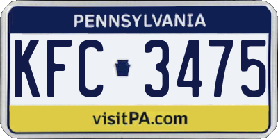 PA license plate KFC3475