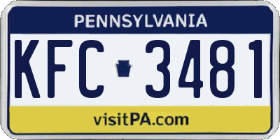 PA license plate KFC3481