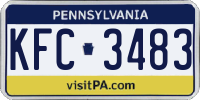 PA license plate KFC3483
