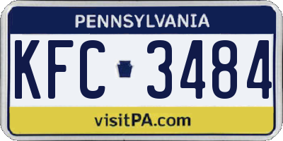 PA license plate KFC3484