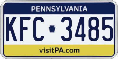 PA license plate KFC3485