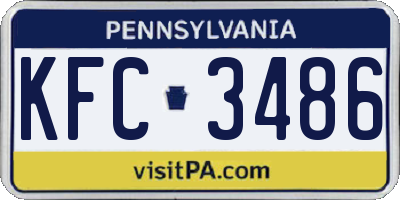 PA license plate KFC3486