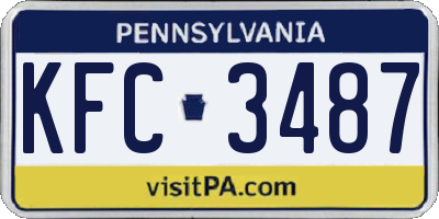 PA license plate KFC3487
