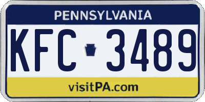 PA license plate KFC3489