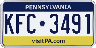 PA license plate KFC3491
