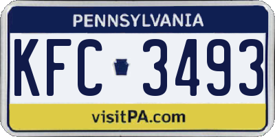 PA license plate KFC3493