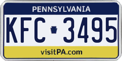 PA license plate KFC3495