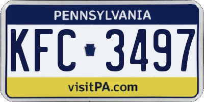PA license plate KFC3497