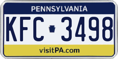 PA license plate KFC3498