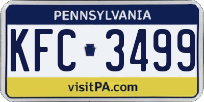 PA license plate KFC3499
