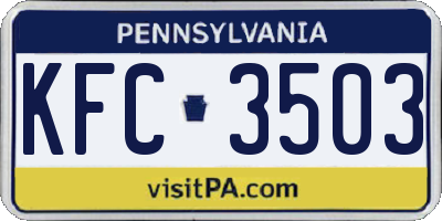 PA license plate KFC3503