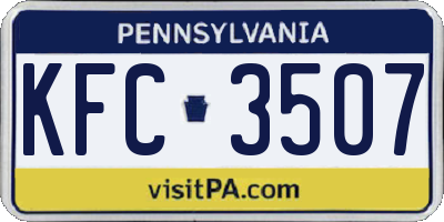 PA license plate KFC3507