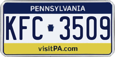 PA license plate KFC3509