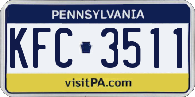 PA license plate KFC3511