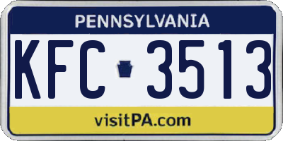 PA license plate KFC3513