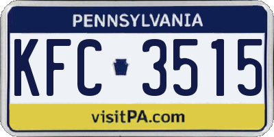PA license plate KFC3515