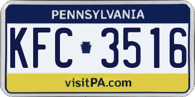 PA license plate KFC3516