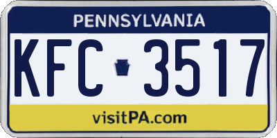 PA license plate KFC3517