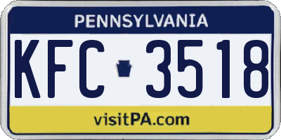PA license plate KFC3518