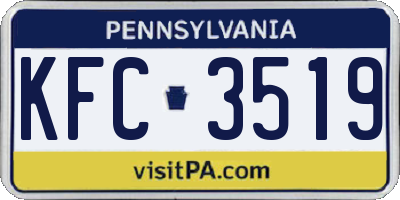 PA license plate KFC3519