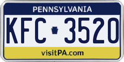 PA license plate KFC3520