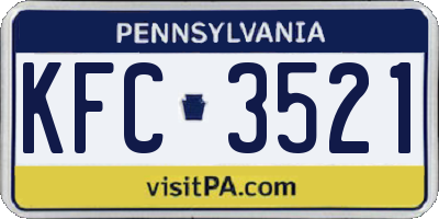 PA license plate KFC3521