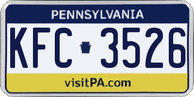 PA license plate KFC3526