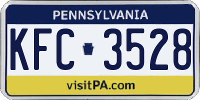 PA license plate KFC3528