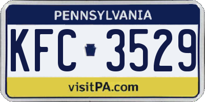 PA license plate KFC3529