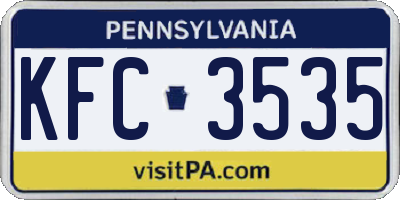 PA license plate KFC3535