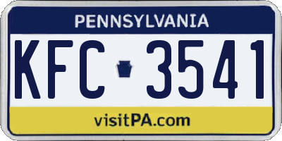 PA license plate KFC3541