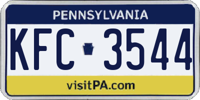 PA license plate KFC3544