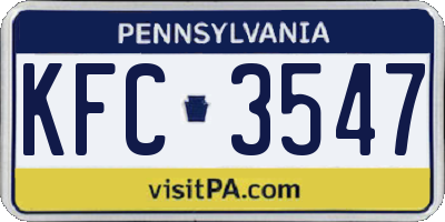 PA license plate KFC3547