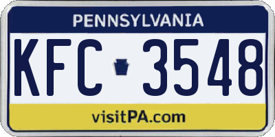 PA license plate KFC3548