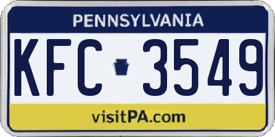 PA license plate KFC3549