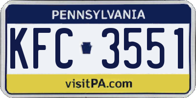 PA license plate KFC3551