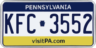 PA license plate KFC3552