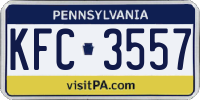 PA license plate KFC3557