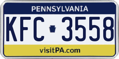PA license plate KFC3558
