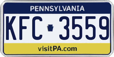 PA license plate KFC3559
