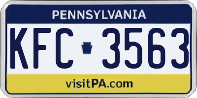 PA license plate KFC3563