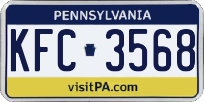 PA license plate KFC3568