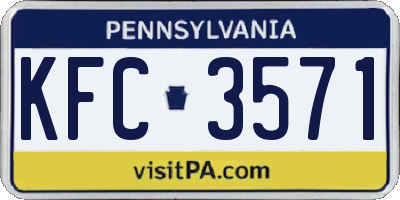 PA license plate KFC3571