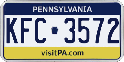 PA license plate KFC3572